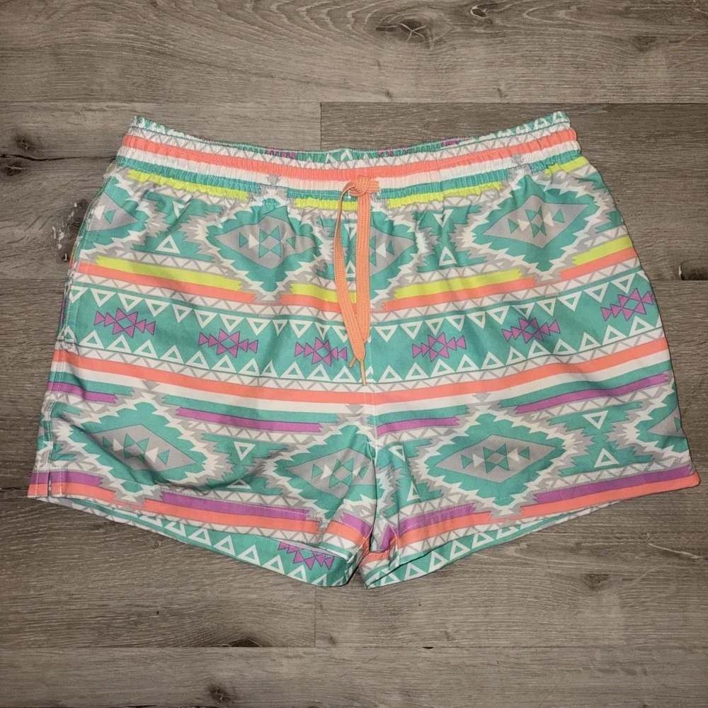 Chubbies Swim Trunks Beach Shorts Aztec 4 Inch Inseam Multicolor